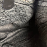 Gucci Vintage Black Canvas Bamboo Handle Bag
