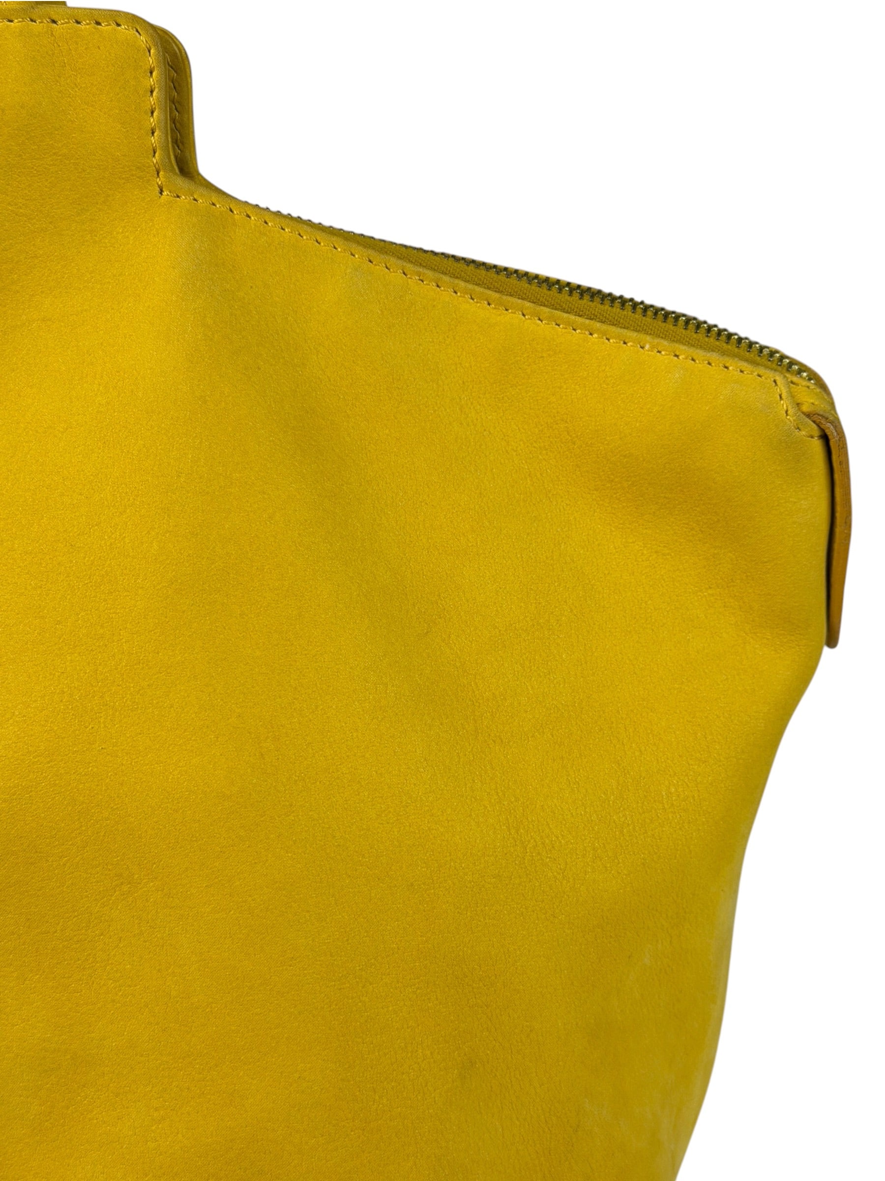 Fendi Yellow Leather Shoulder Bag