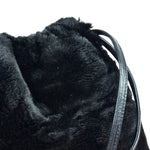 Fendi Black Faux Fur/Leather Trim Pouch