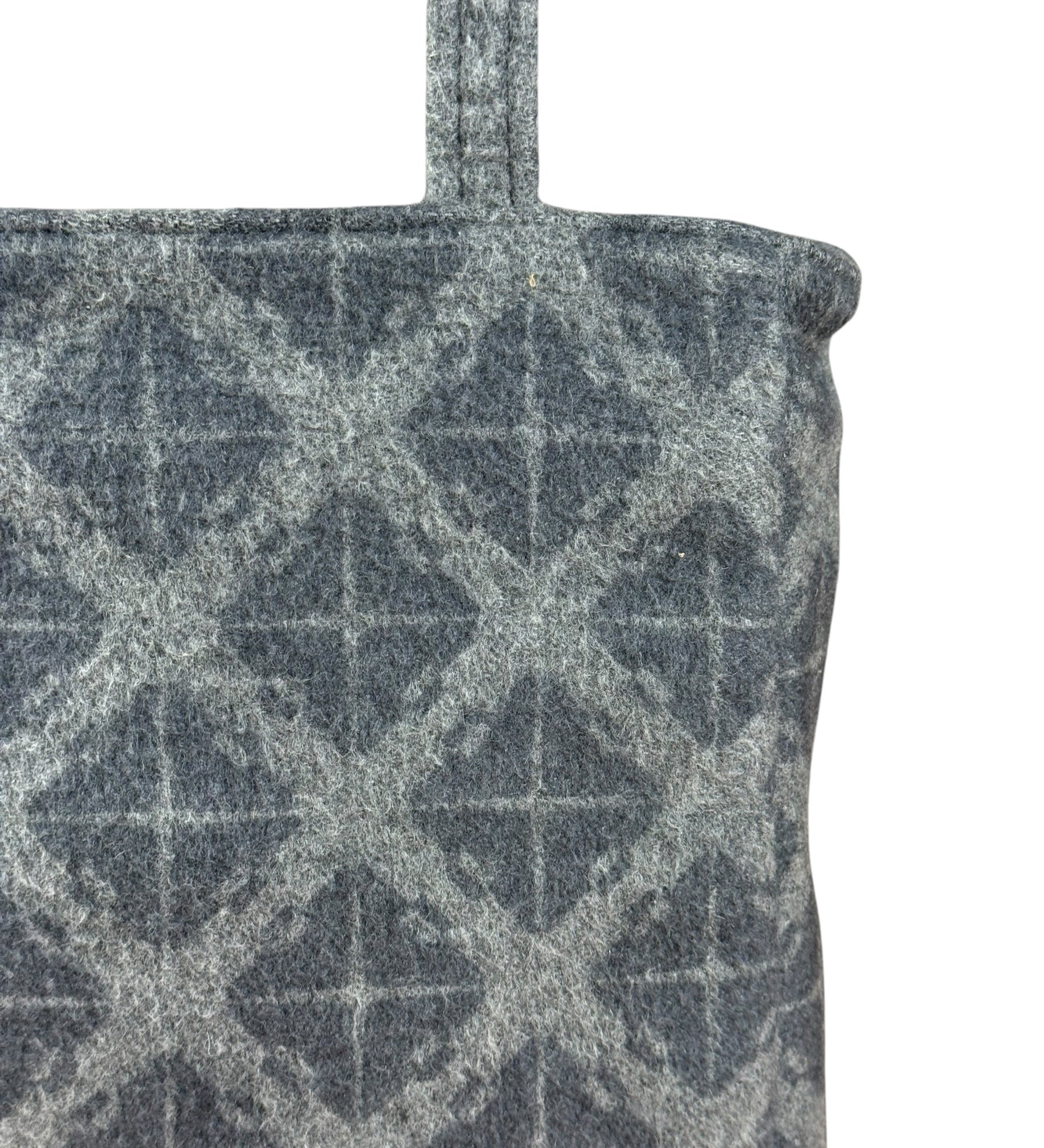 Bottega Veneta Grey Patterned Wool Tote Bag