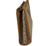 Celine Brown Leather Macadam Pouch