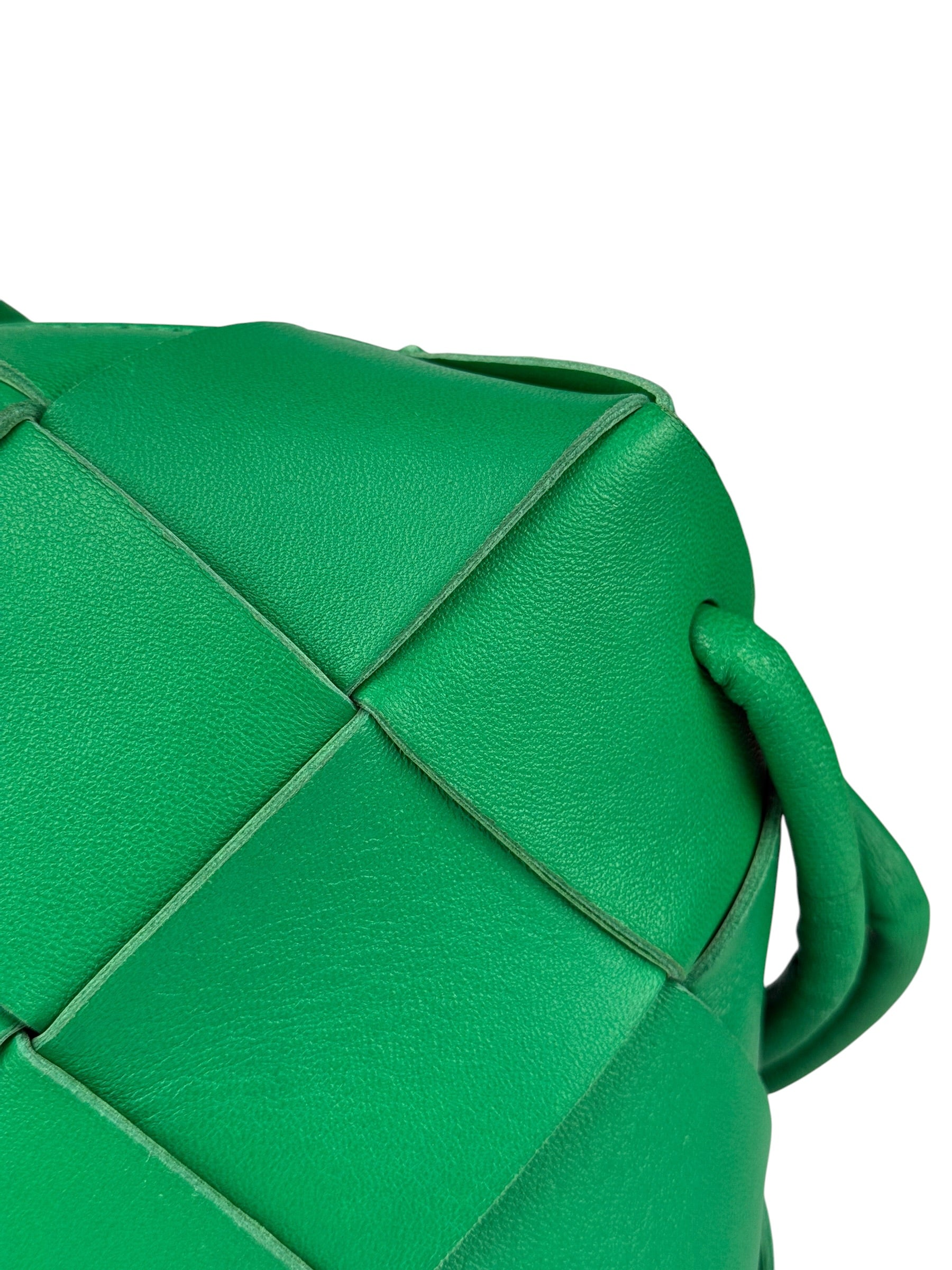 Bottega Veneta Small Green Intrecciato Cassette Camera Bag