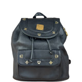 MCM Vintage Black Leather Studded Drawing Backpack
