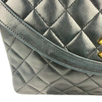 Chanel Black Quilted Lambskin Half Moon Flap 1989
