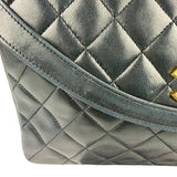 Chanel Black Quilted Lambskin Half Moon Flap 1989