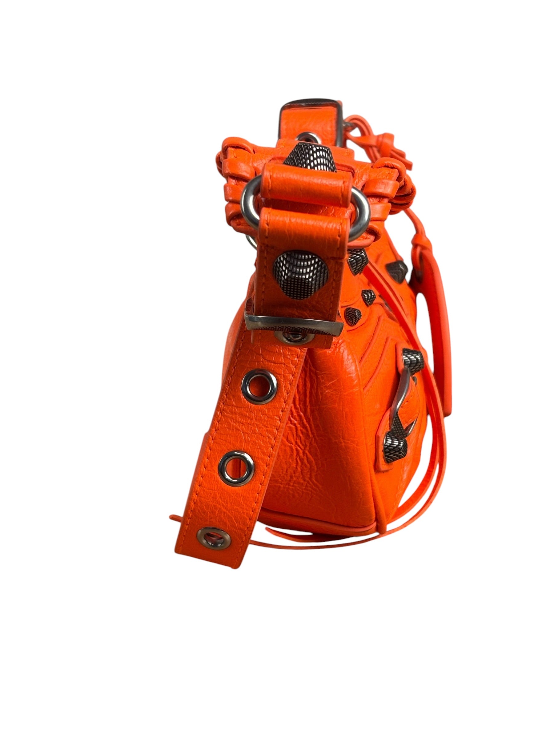 Balenciaga Orange Leather XS Le Cagole Shoulder Bag