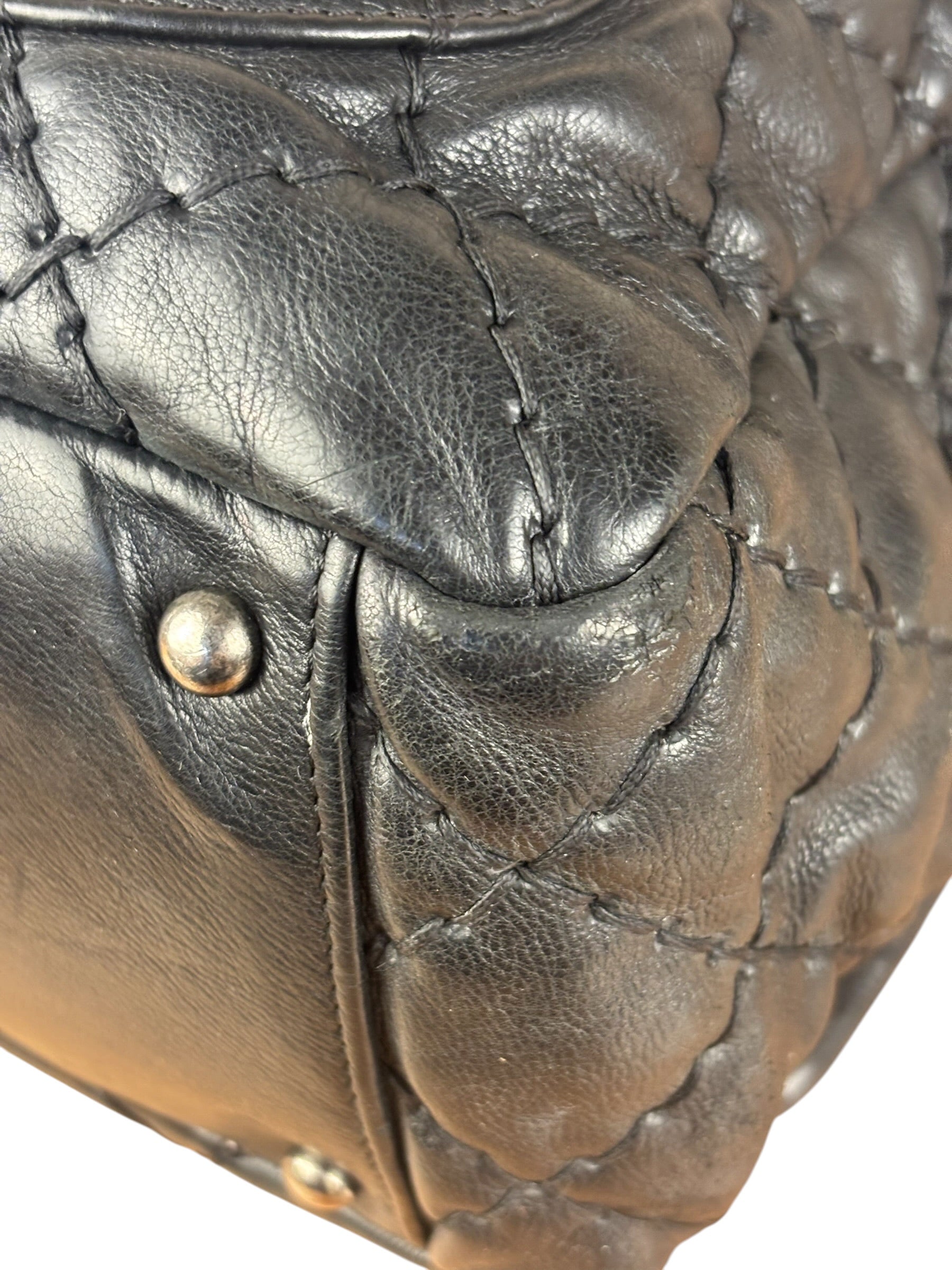Chanel Black Leather Paris Moscow Flap/Chain Shoulder Bag 2005