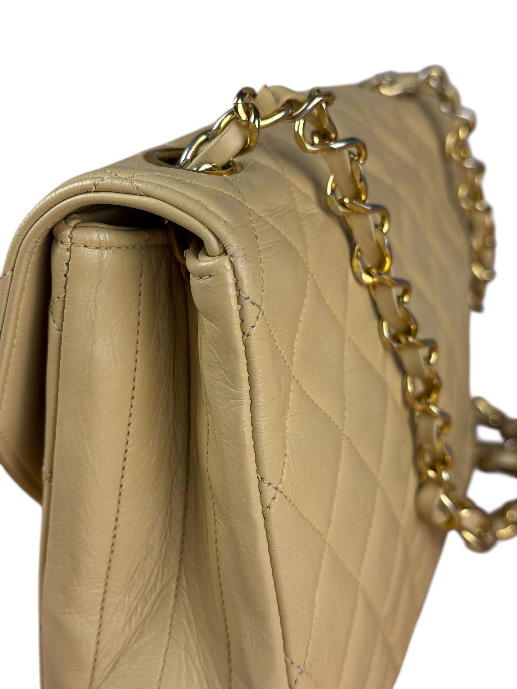 Chanel 1986 Beige Curved Flap Bag