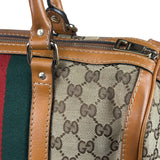 Gucci Beige/Brown GG Web Boston Two-Way Bag