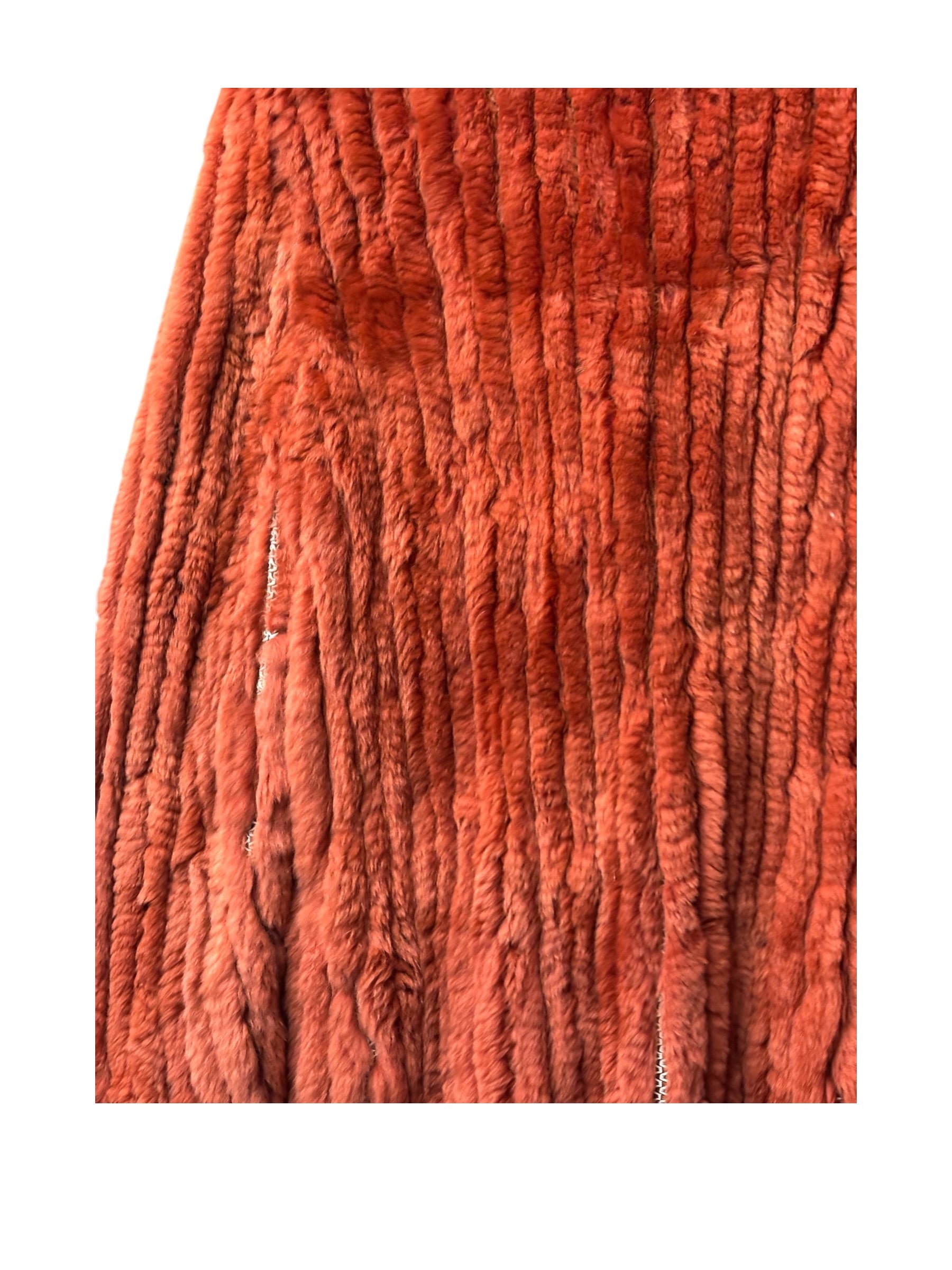 Fabio Mantegazza Vintage Orange Sheared Faux Fur Coat