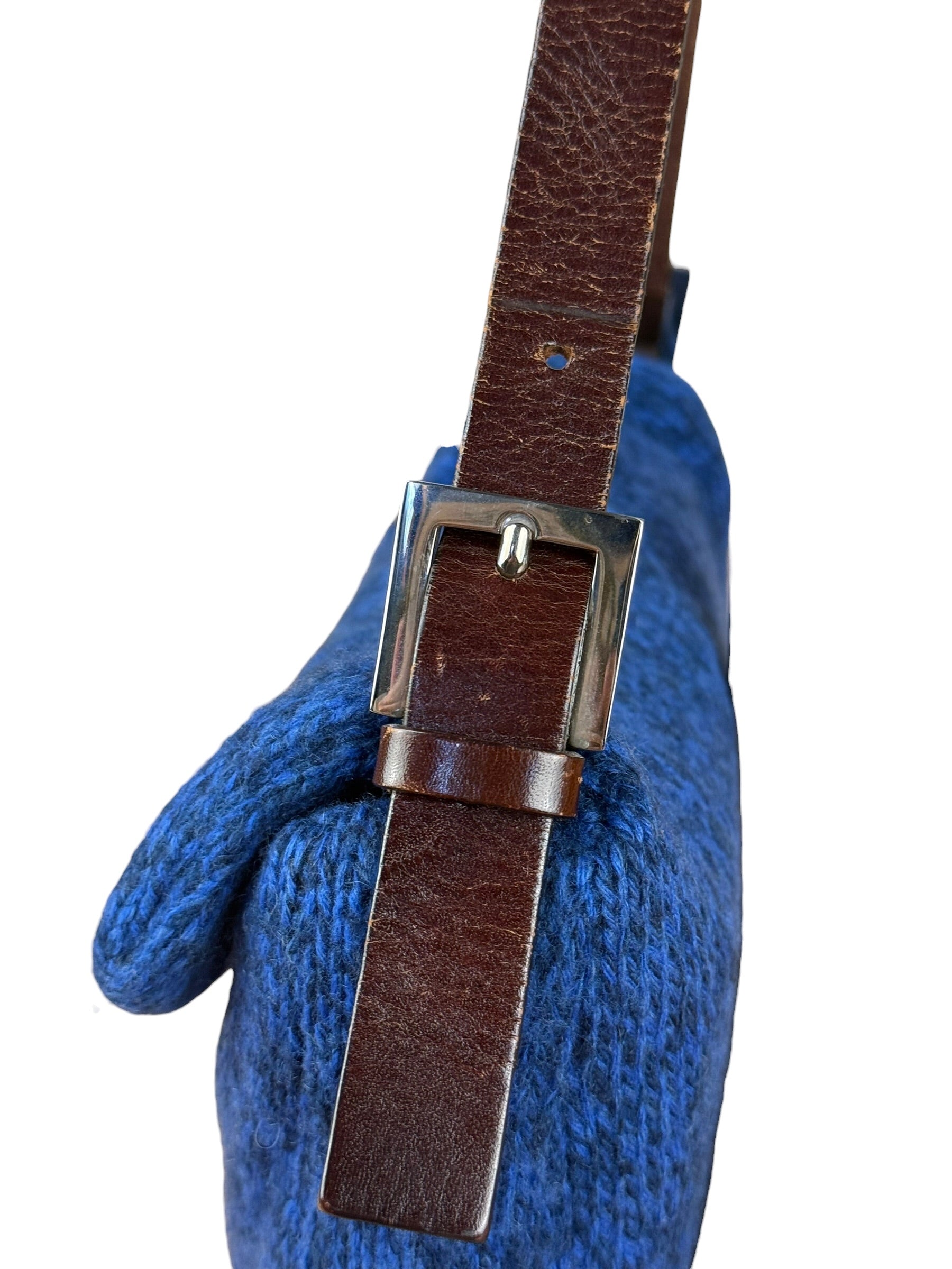 Fendi Vintage Blue Cashmere Baguette