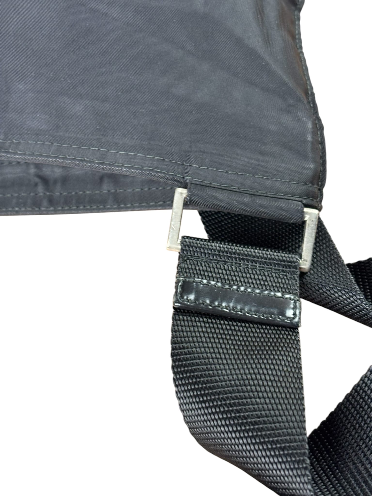 Prada Black Vela Nylon Flat Crossbody Bag