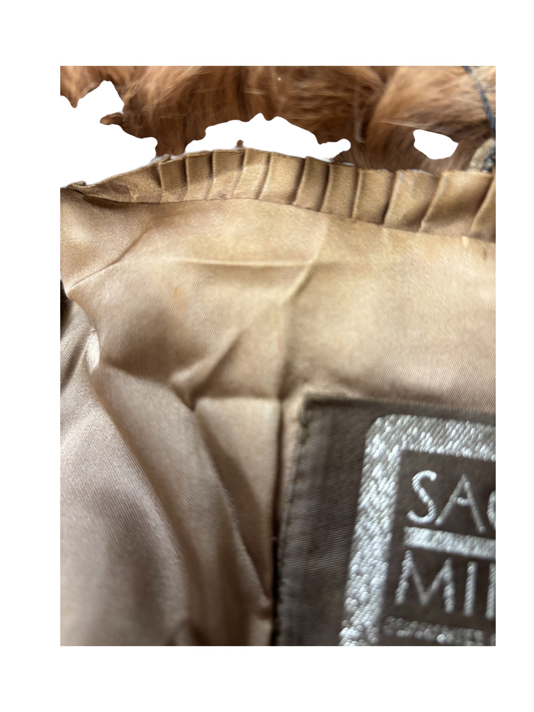 Saga Brown Mink Fur/Fox Fur Trim Coat