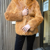 Style Com Vintage Light Brown Fur Coat
