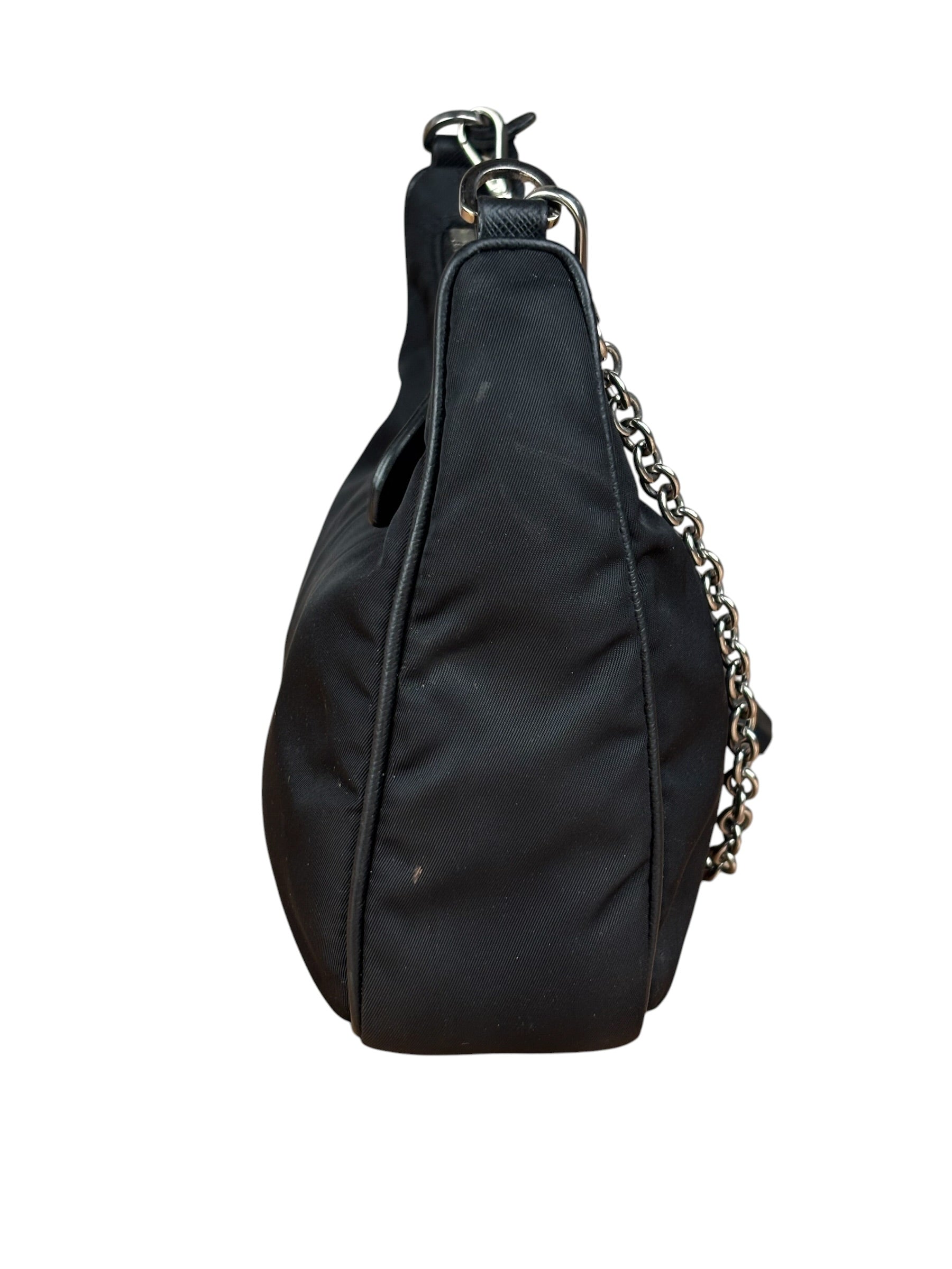 Prada Black Nylon Leather Trim Re-Edition 2005 Two-Way Bag