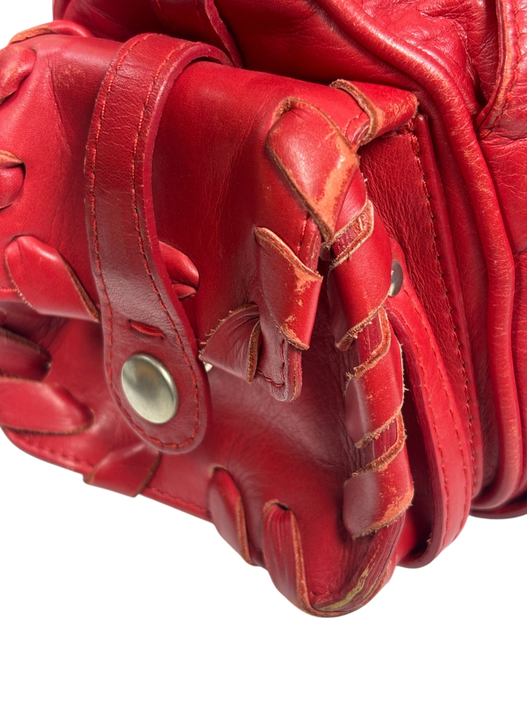 Chloe Red Leather Silverado Shoulder Bag