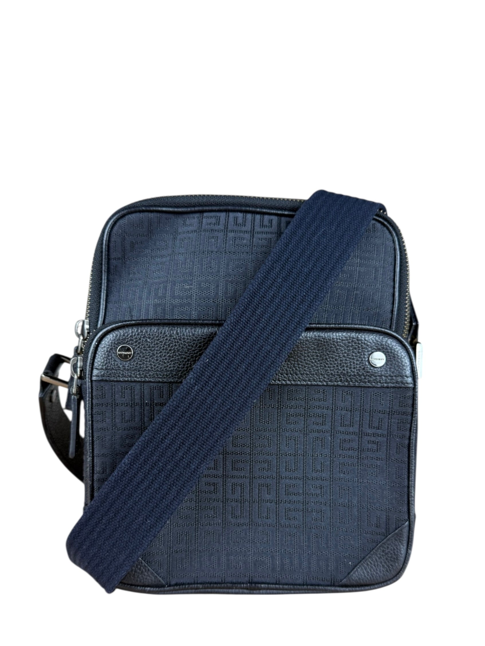 Givenchy Black Canvas Leather Lined Crossbody