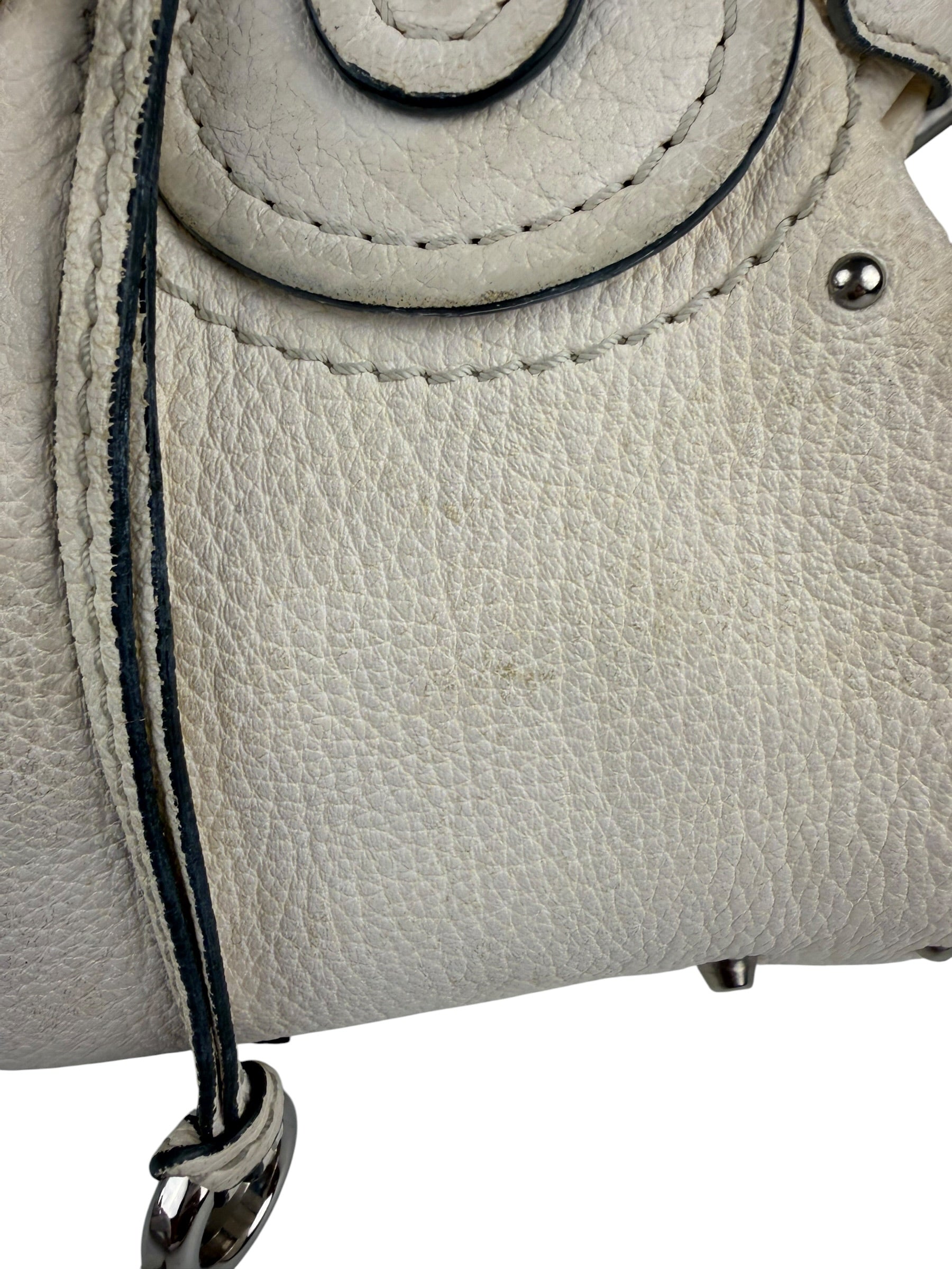 Chloé White Leather Paddington Handbag (Repainted)