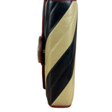 Gucci Stripped Multicolor Marmont Wallet on Chain
