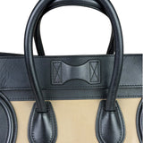 Celine Calfskin Leather/Suede Tri-Color Luggage Tote Bag