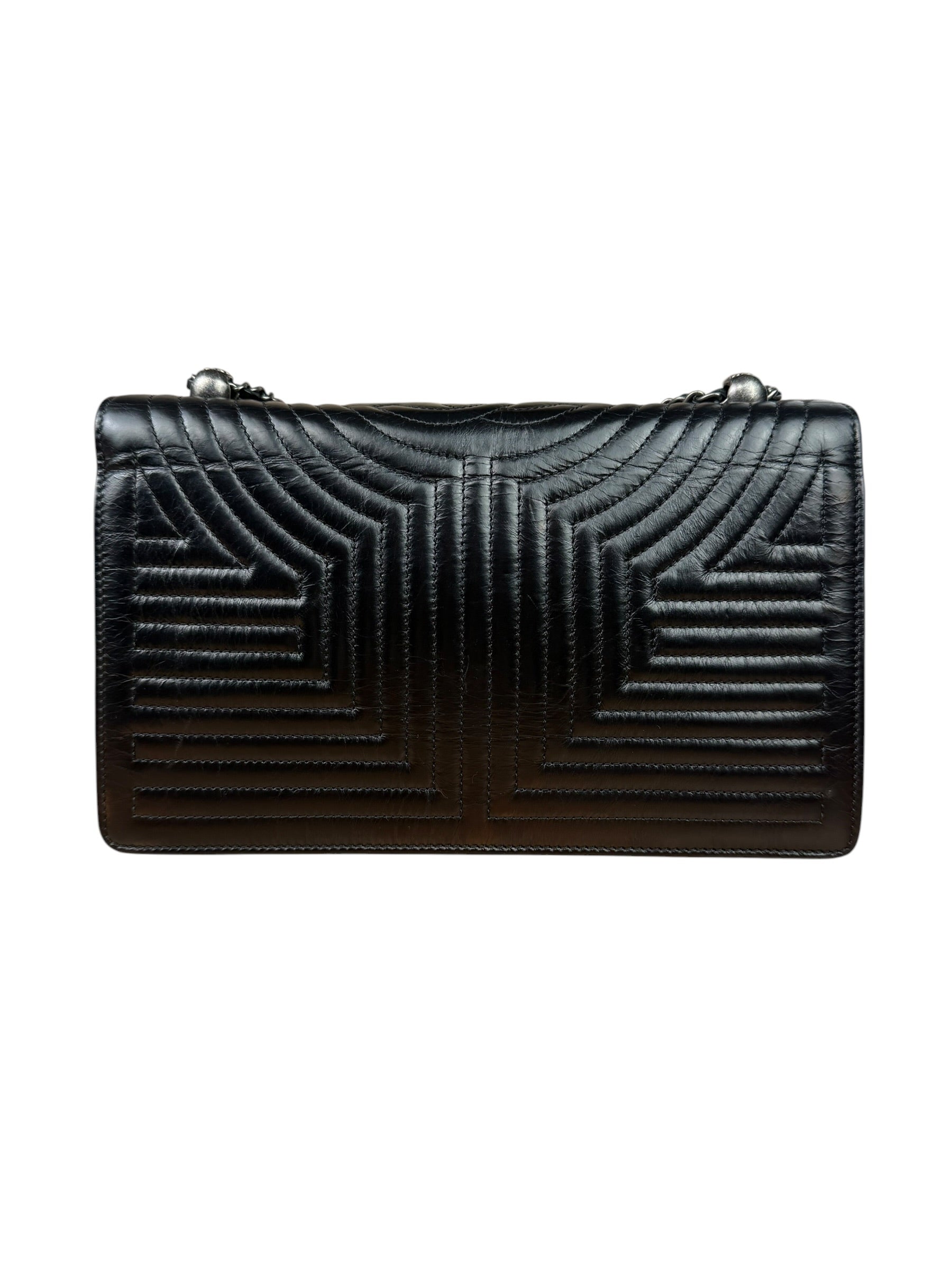 Chanel Black Leather Paris-Seoul Korean Garden Flap Bag 2015