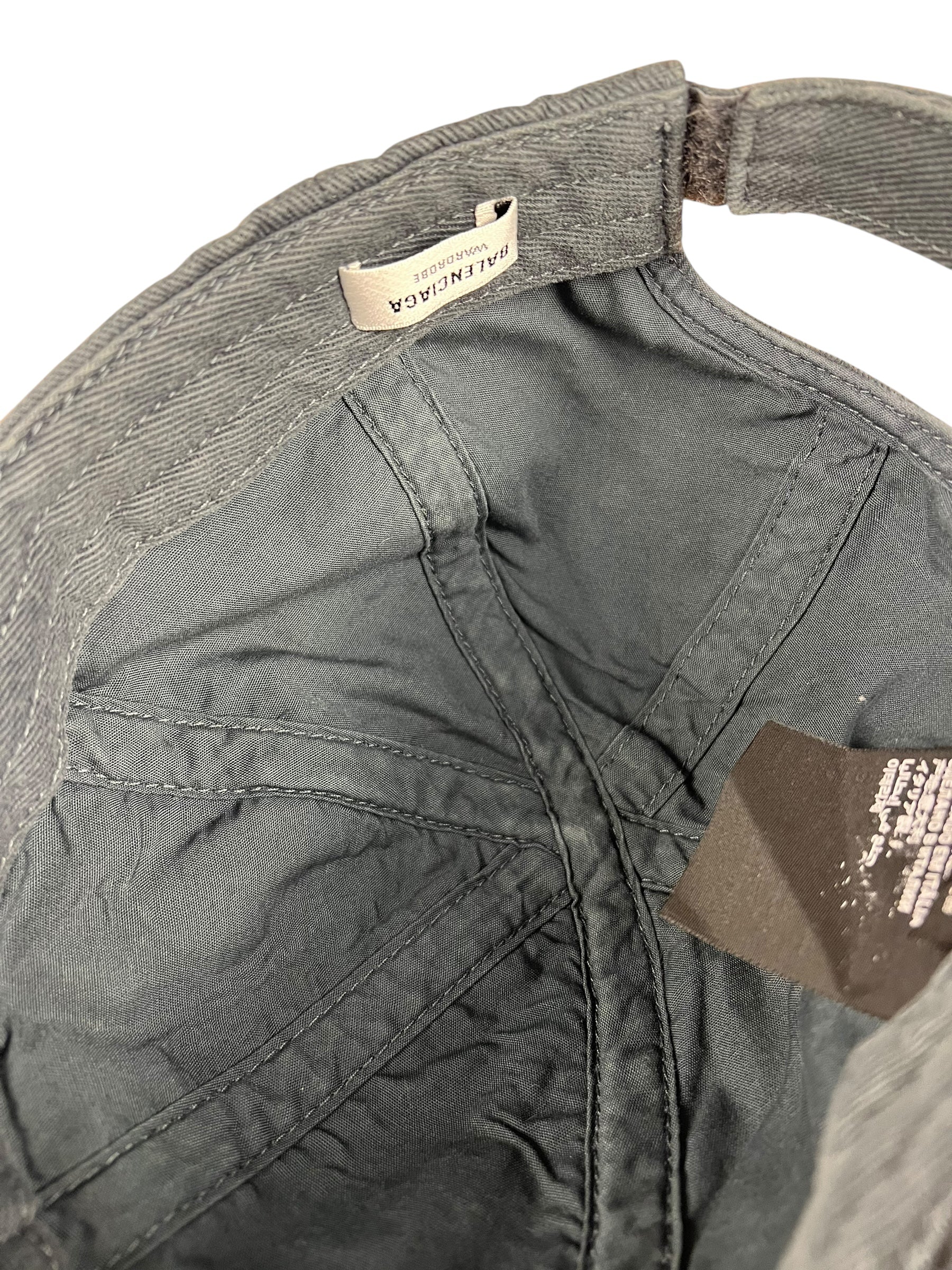 Balenciaga Distressed Embroidered Cap Washed Black