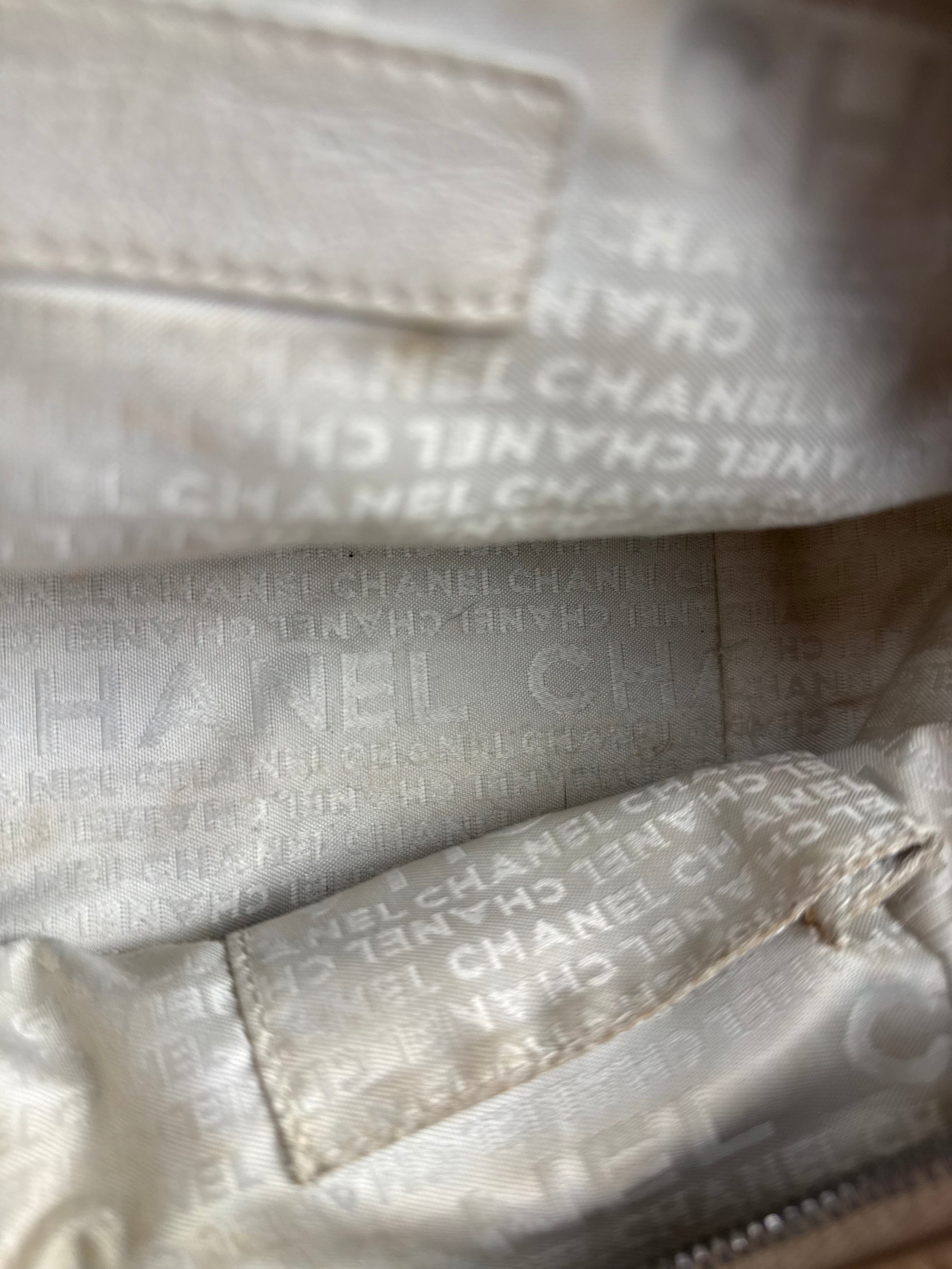 Chanel Beige Leather Chocolate Bar Bowler Bag 2004