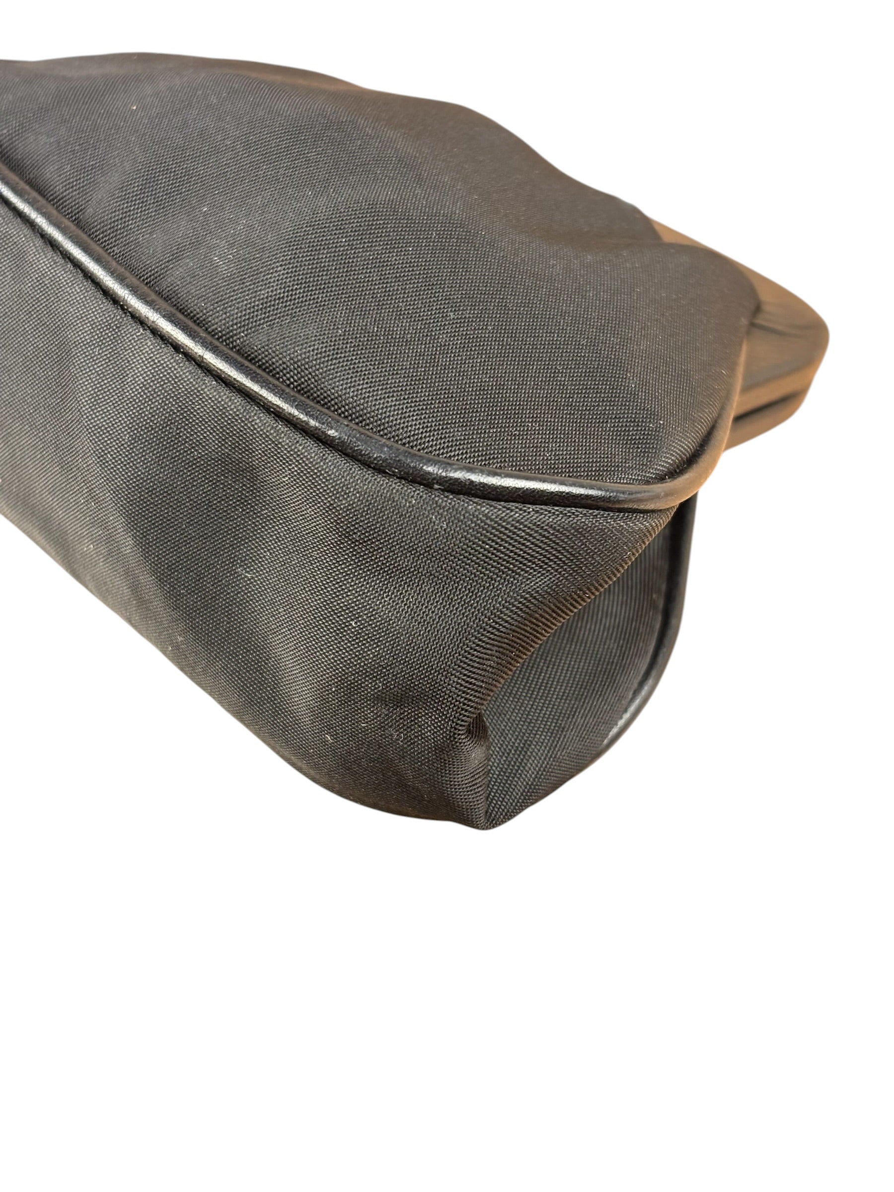 Prada Black Tessuto Nylon Leather Trim Liss-Lock Coin Bag