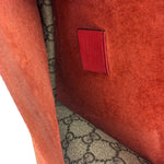 Gucci Beige/Red Leather/Suede Trim GG Supreme Dionysus Small Shoulder Bag