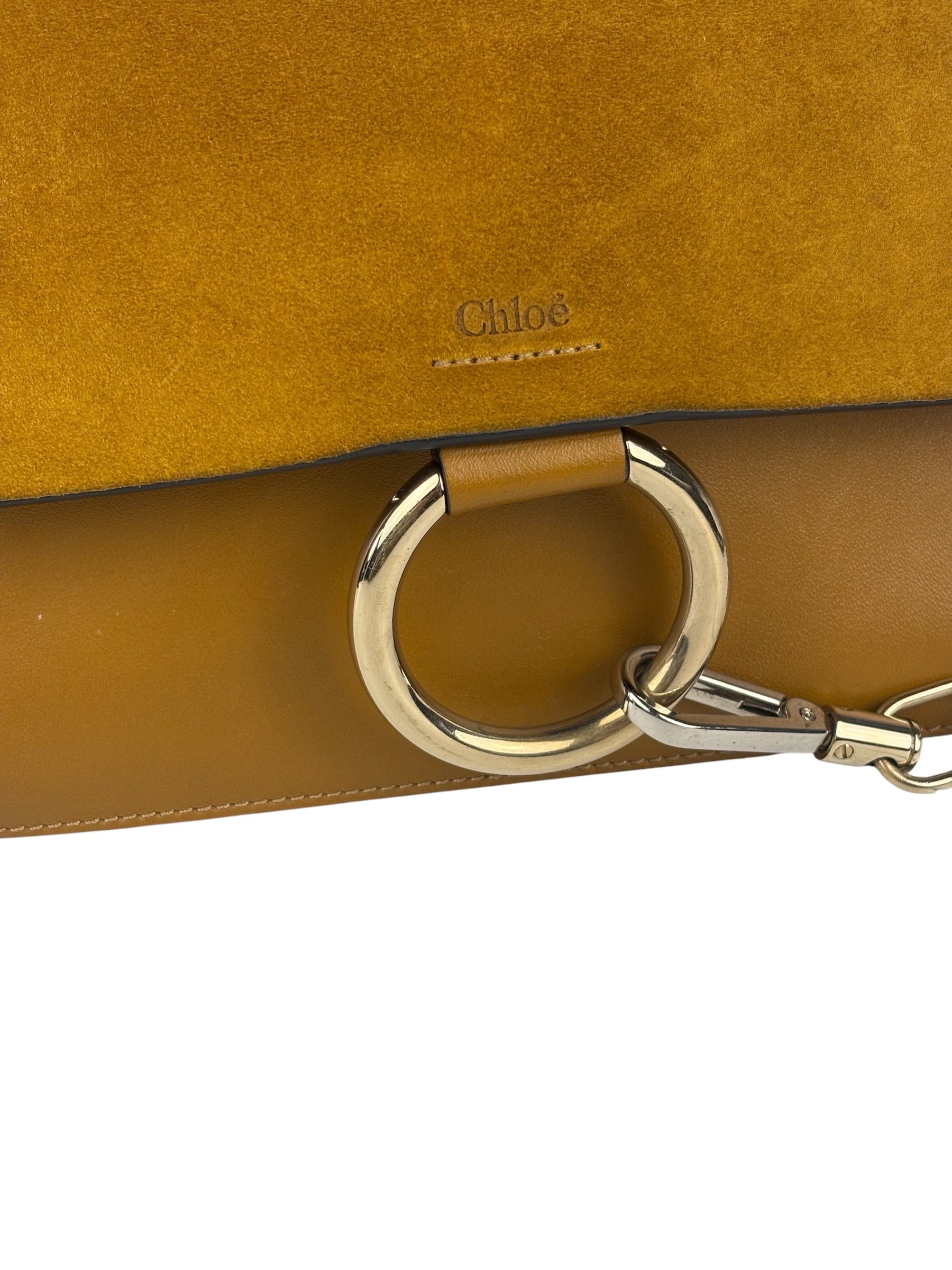 Chloe Mustard Yellow Leather/Suede Faye Bag