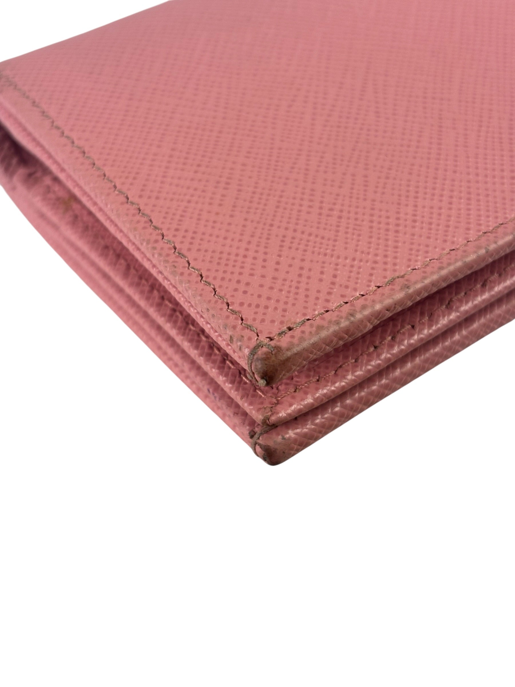 Prada Pink Saffiano Leather Wallet