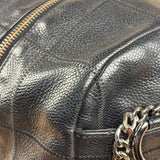 Chanel Black Leather Chocolate Bar Square-Stitched Bowler Shoulder Bag 2005