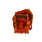 Chanel Orange Suede Shearling Patchwork Shoulder Bag 2001