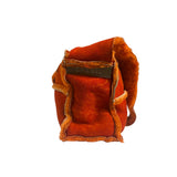 Chanel Orange Suede Shearling Patchwork Shoulder Bag 2001