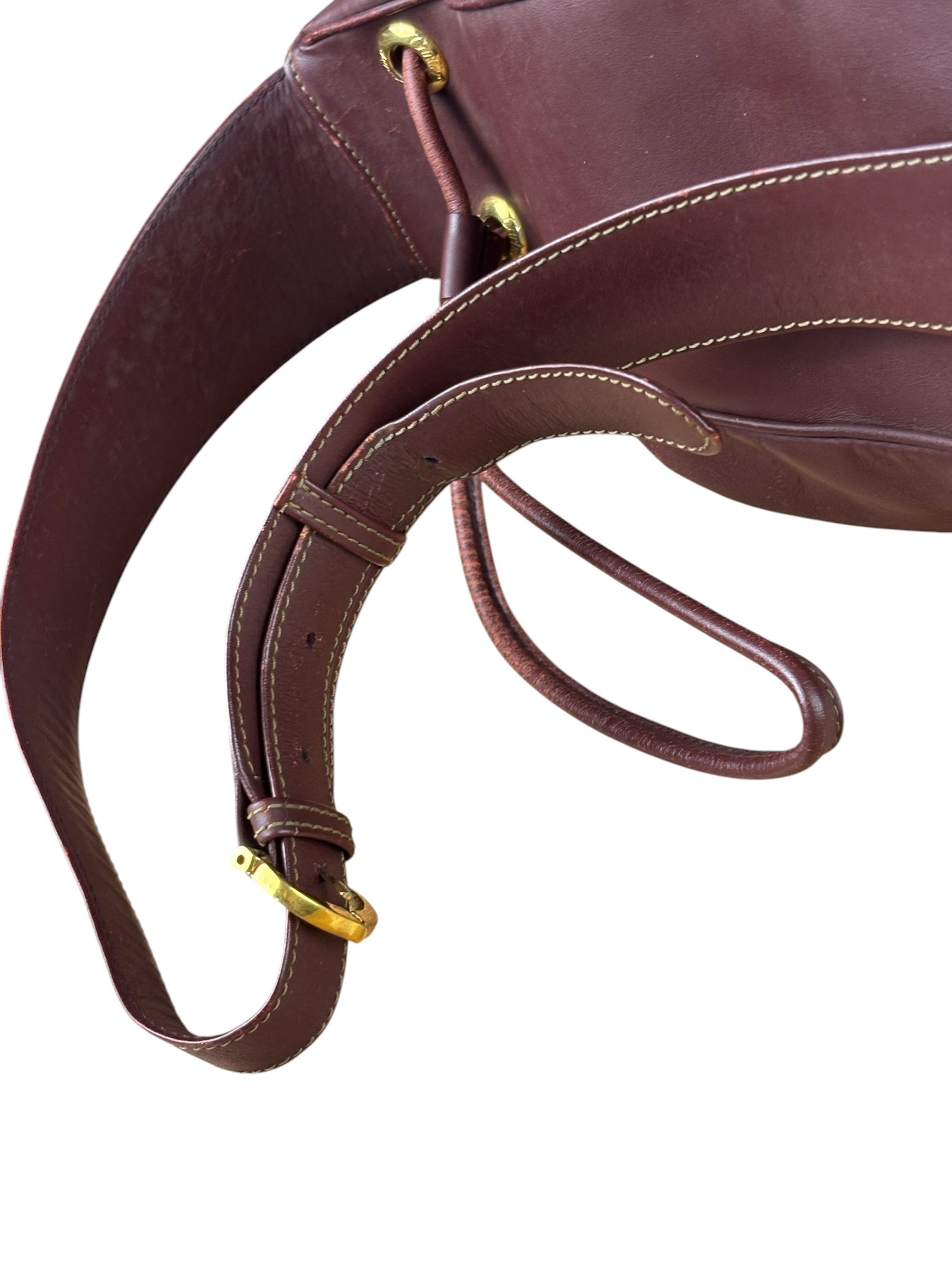 Cartier Vintage Burgundy Leather Must De Cartier Bucket Bag