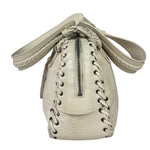 Christian Dior Cream Leather Braided Ethnic Shoulder Bag