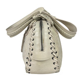 Christian Dior Cream Leather Braided Ethnic Shoulder Bag