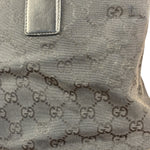 Gucci Black Leather Trim GG Canvas Tote Bag