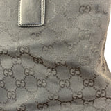 Gucci Black Leather Trim GG Canvas Tote Bag