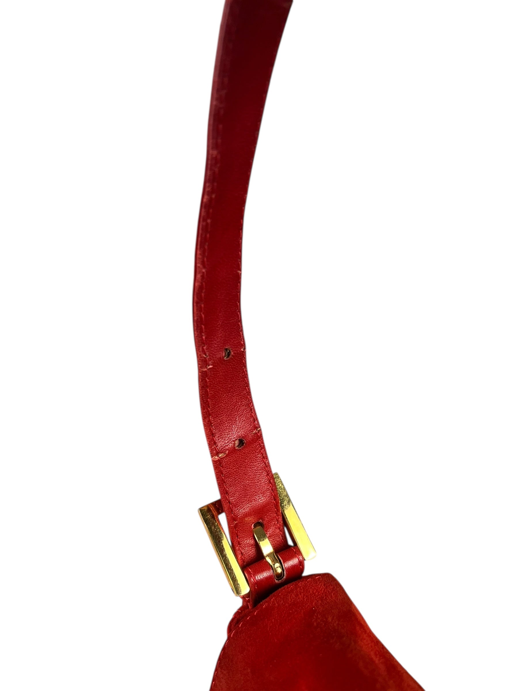 Fendi Baguette Red Suede