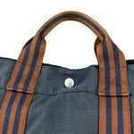 Hermes Vintage Blue/Brown Fourre-Tout Canvas Tote Bag MM