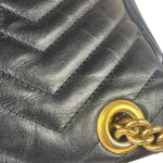 Gucci GG Black Marmont Leather Medium Shoulder Bag