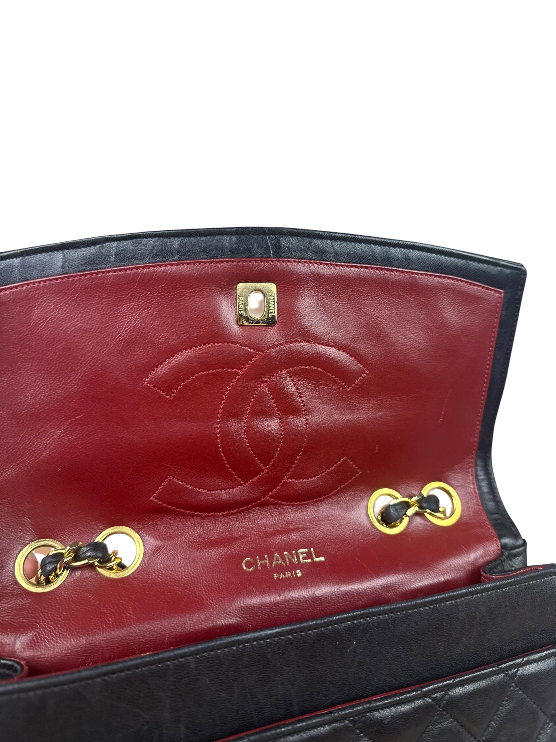 Chanel Black Quilted Leather Chain Flap Bag