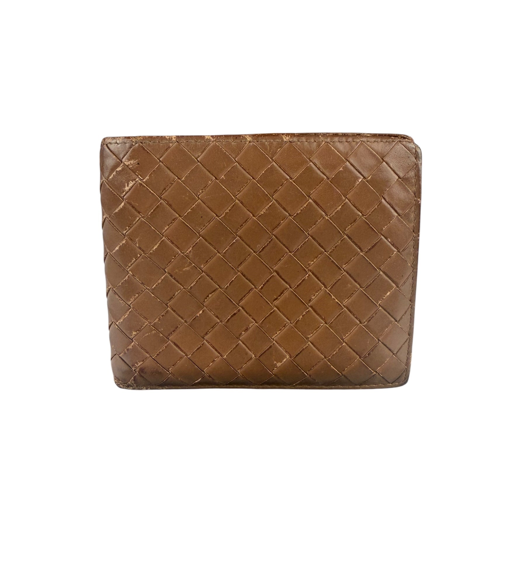 Bottega Veneta Brown Intercciato Bifold Wallet