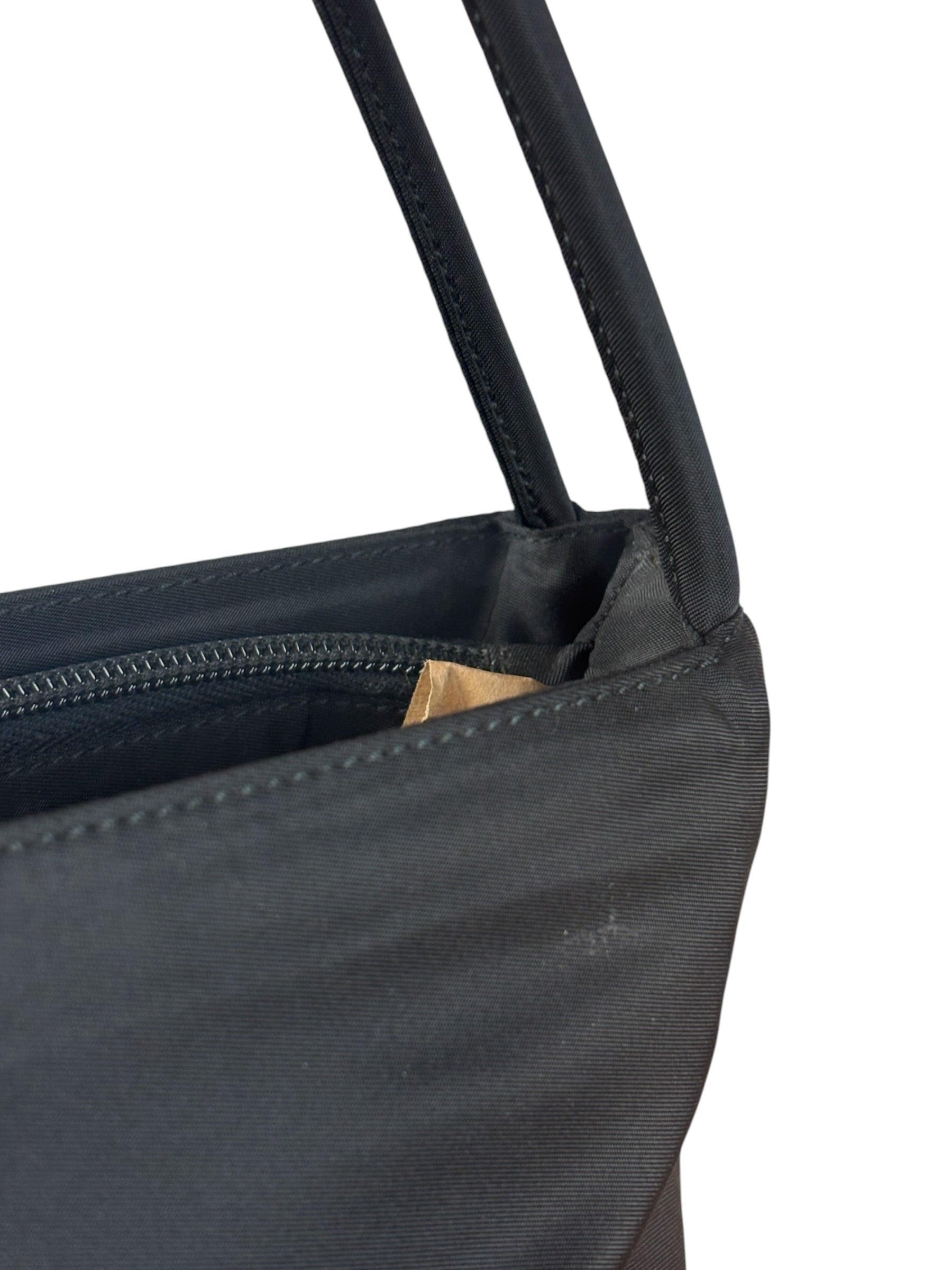 Prada Vintage Black Nylon Shoulder Tote