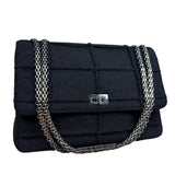 Chanel Black Wool Quilted 2.55 Chain Flap Bag '97-'99