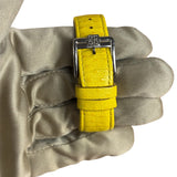 Givenchy Vinatge Yellow Leather Strapped Apsaras Yellow Square Dial Watch