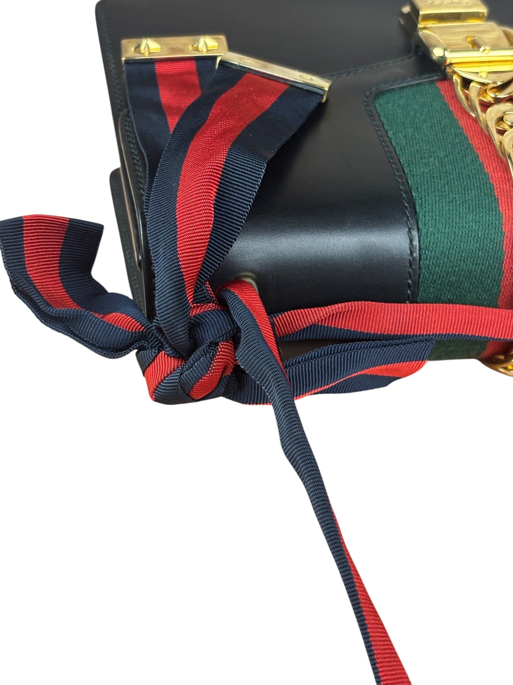 Gucci Black Leather Sylvie Small Hand/Shoulder Bag