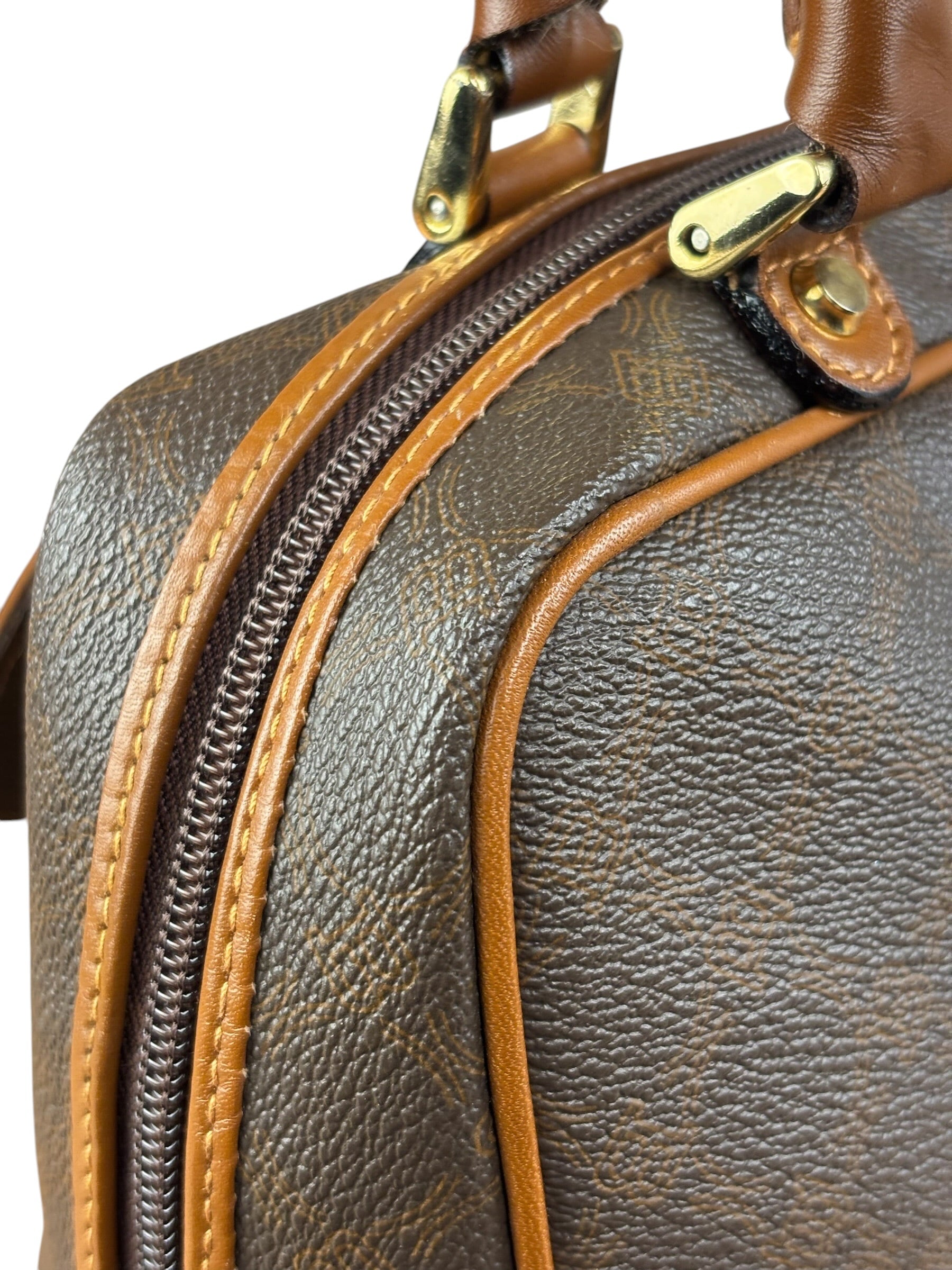 Bally Vintage Leather Coated Monogram Handbag
