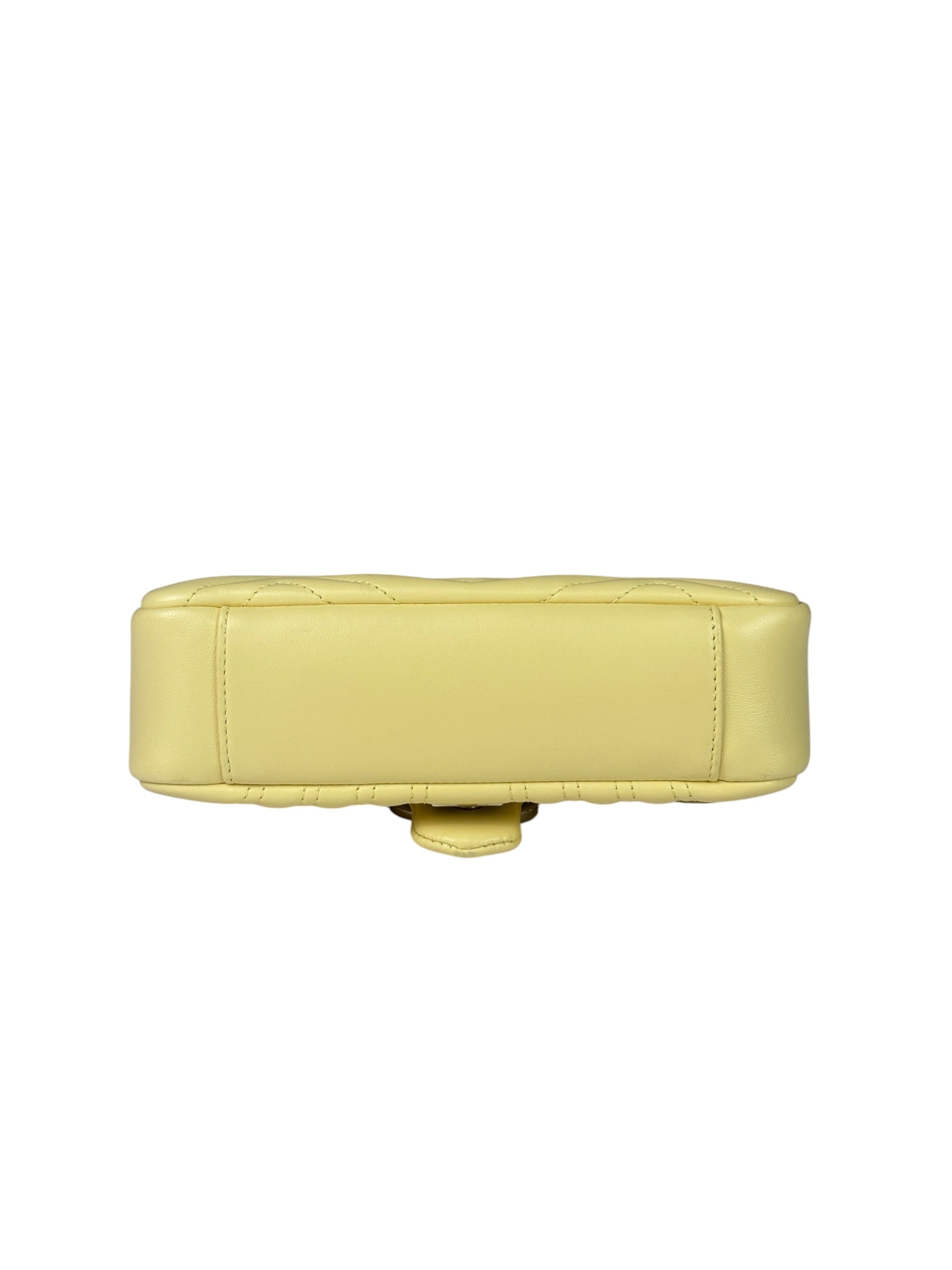 Gucci Yellow Leather Matelasse Marmont Shoulder Bag